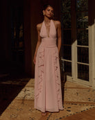 Runaway The Label Isolina Maxi Dress Pink Halter Neckline | Winsome Girl Fashion