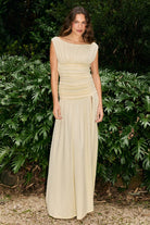 Iva Off Shoulder Maxi Dress in Butter by Seven Wonders | Winsome Girl Fashion