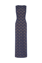 Janie Boat Neck Maxi Dress in Navy