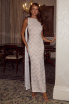 Janie Boat Neck Maxi Dress in White by Runaway The Label | Winsome Girl Fashion