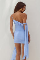 Jayde One Shoulder Mini Dress in Bluebell by Runaway The Label | Winsome Girl Fashion 