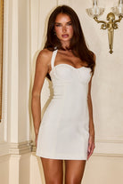Runaway The Label Jaynie Mini Dress White Halter Neck | Winsome Girl Fashion