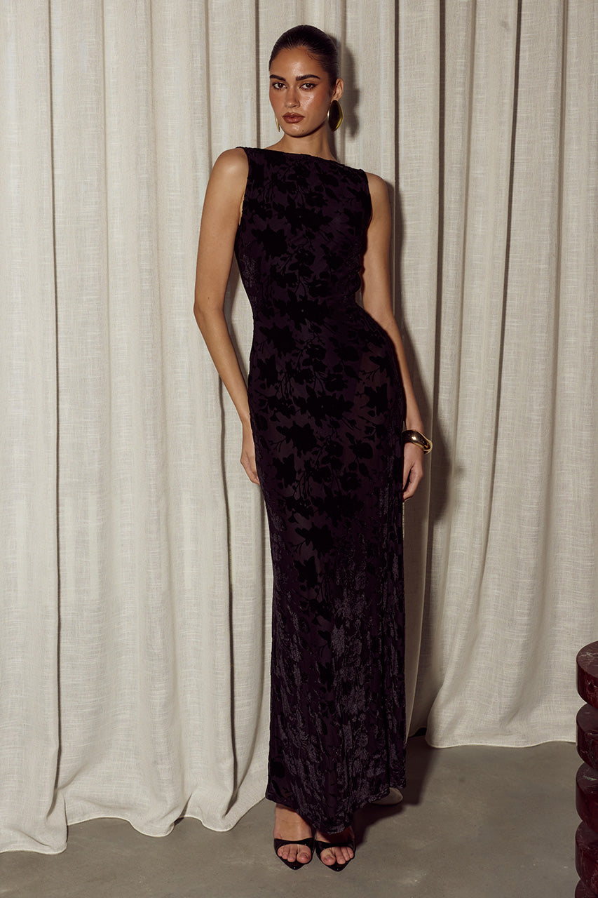 Jennie Bodysuit Maxi Dress in Black by Runaway The Label | Winsome Girl Fashion 