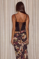 Jacinta Bustier Cut Out Maxi Dress in Harlow Black