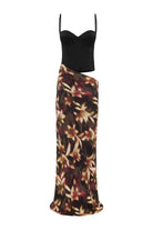 Jacinta Bustier Cut Out Maxi Dress in Harlow Black