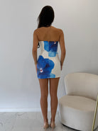 Jezebel Mini Dress in Blue Flower