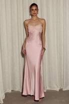 Kadie Off Shoulder Maxi Dress in Musk by Runaway The Label | Winsome Girl Fashion