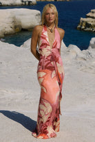 Runaway The Label - Kaeli Tie Front Halter Maxi Dress