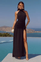 Kesari High Neck Maxi Dress in Black
