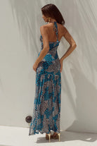 Kiki High Slit Maxi Dress in Dante Teal by Runaway The Label | Winsome Girl Fashion 