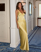 Kova V Neck Maxi Dress in Honey by Runaway The Label | Winsome Girl Fashion 