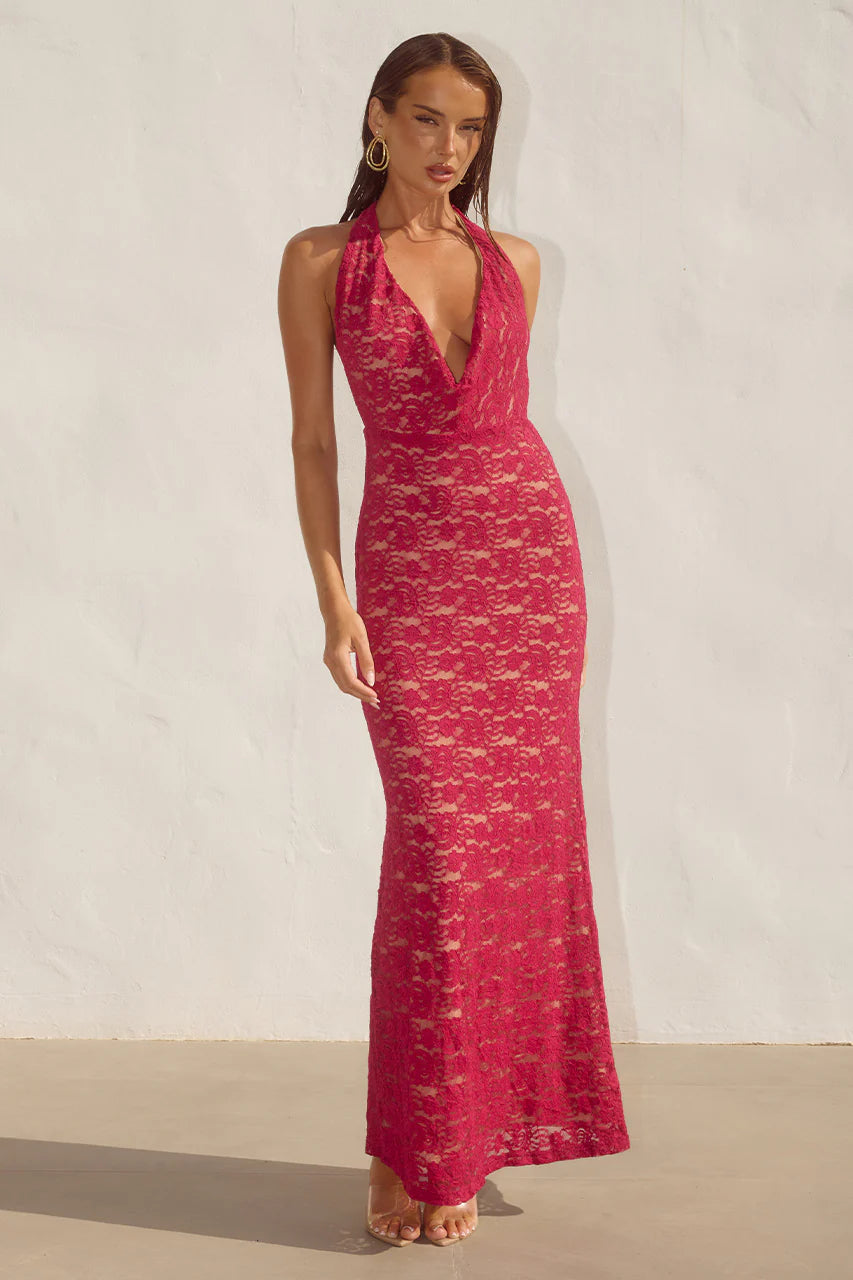 Runaway The Label - Kylo Plunge Cowl Maxi Dress