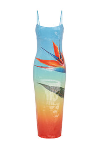 Runaway The Label - Kyra Midi Dress in Paradise Ombre