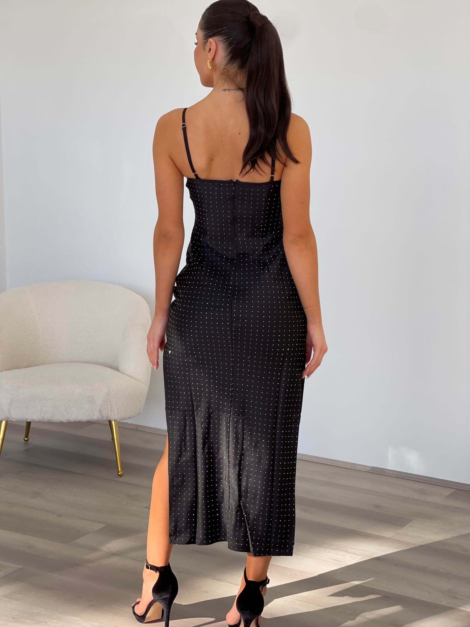 Kalina Midi Dress in Black