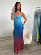 Kyree Maxi Dress in Blue Ombre