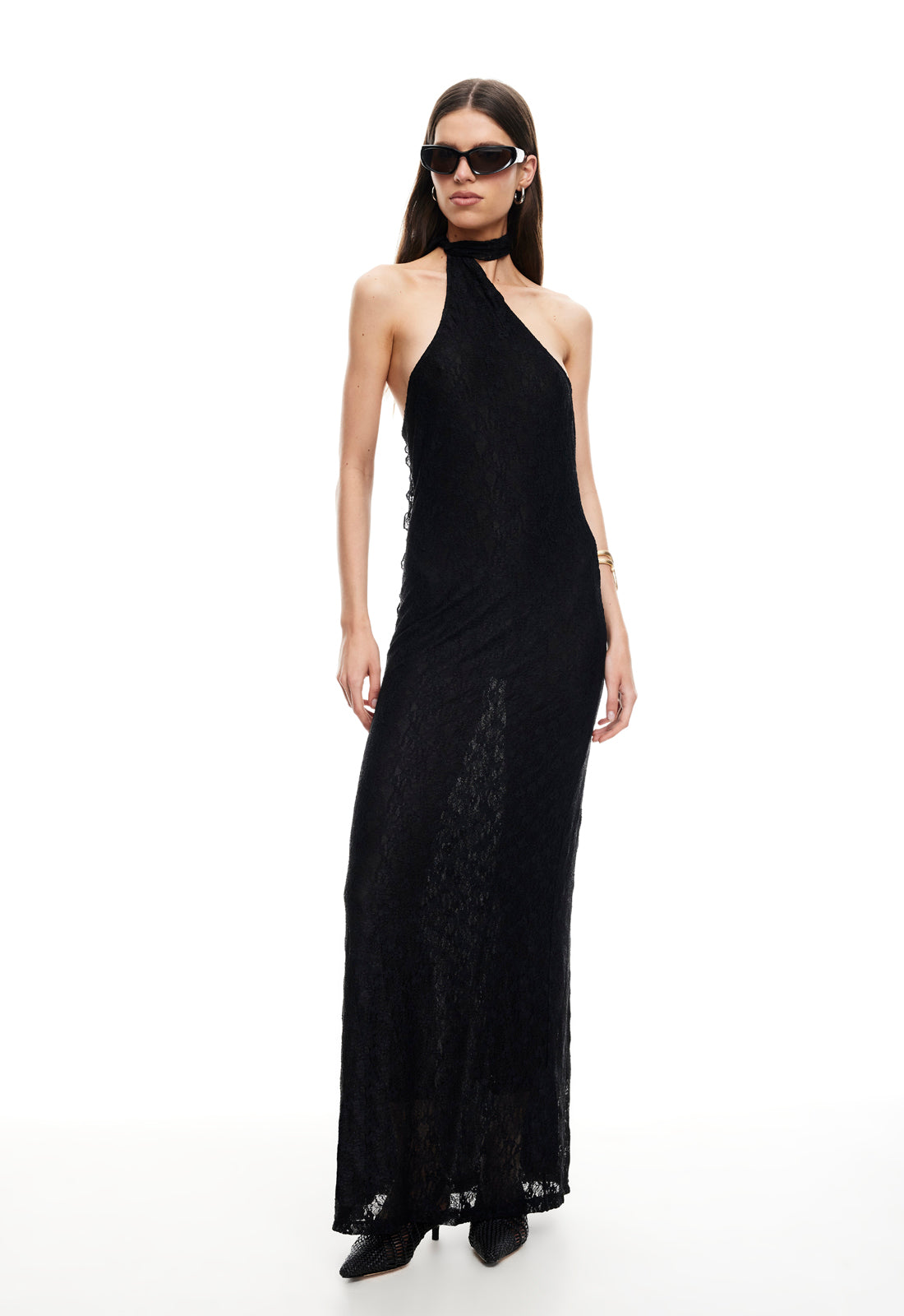 Lux Lace Maxi Dress in Noir