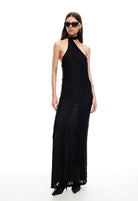 Lux Lace Maxi Dress in Noir