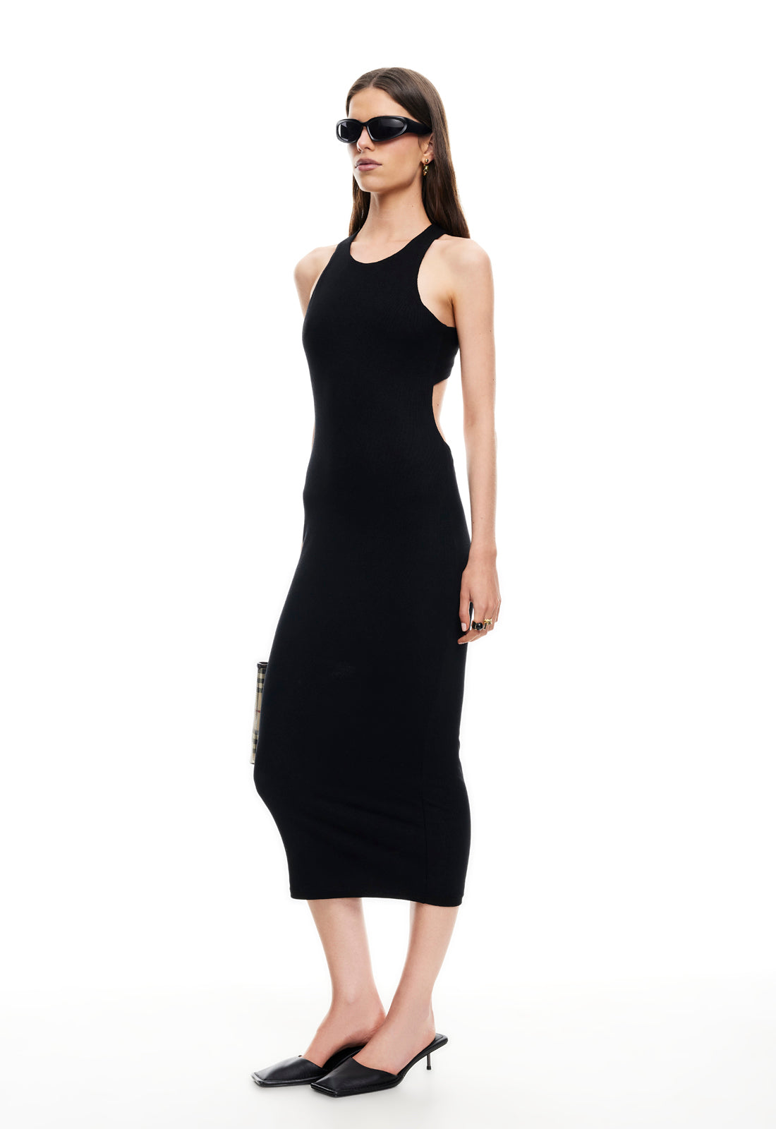 Undone Midi Dress in Onyx