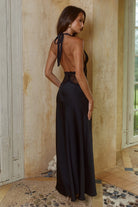 Lilith Halter Maxi Dress in Black