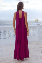 Lillie Corset Maxi Dress in Plum