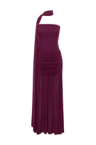 Lillie Corset Maxi Dress in Plum