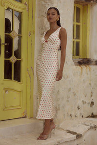 Runaway The Label - Livi Midi Dress in White/Red