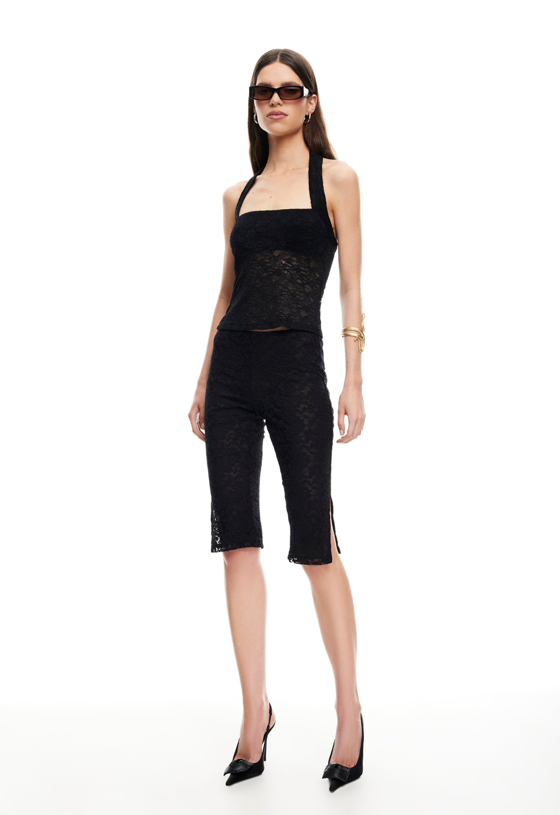  Palisades Halter Top in Noir