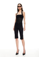  Palisades Halter Top in Noir