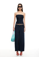 Sweetness Strapless Top in Indigo