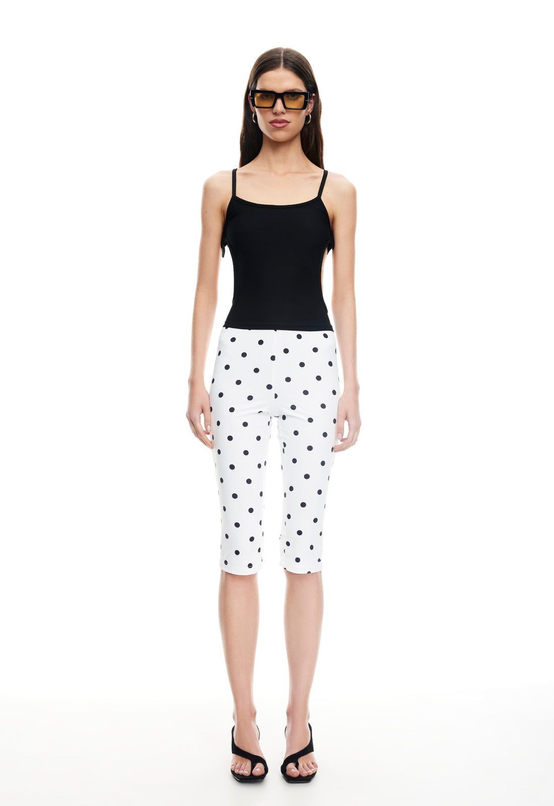 Starlet Capri Pants in Cream Polka