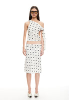  Shoreline Midi Skirt in Cream Polka
