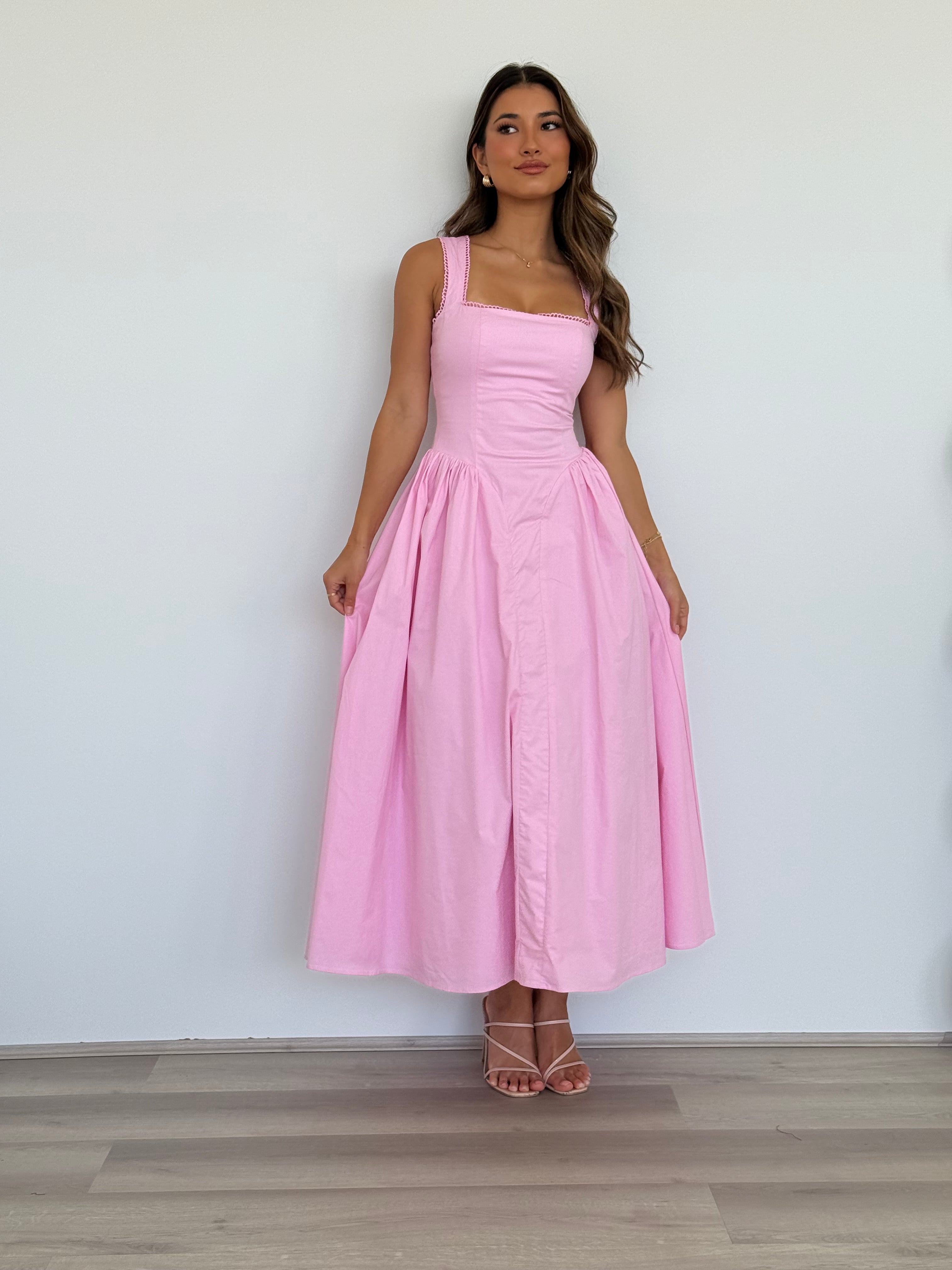  Lani Midi Dress in Pink