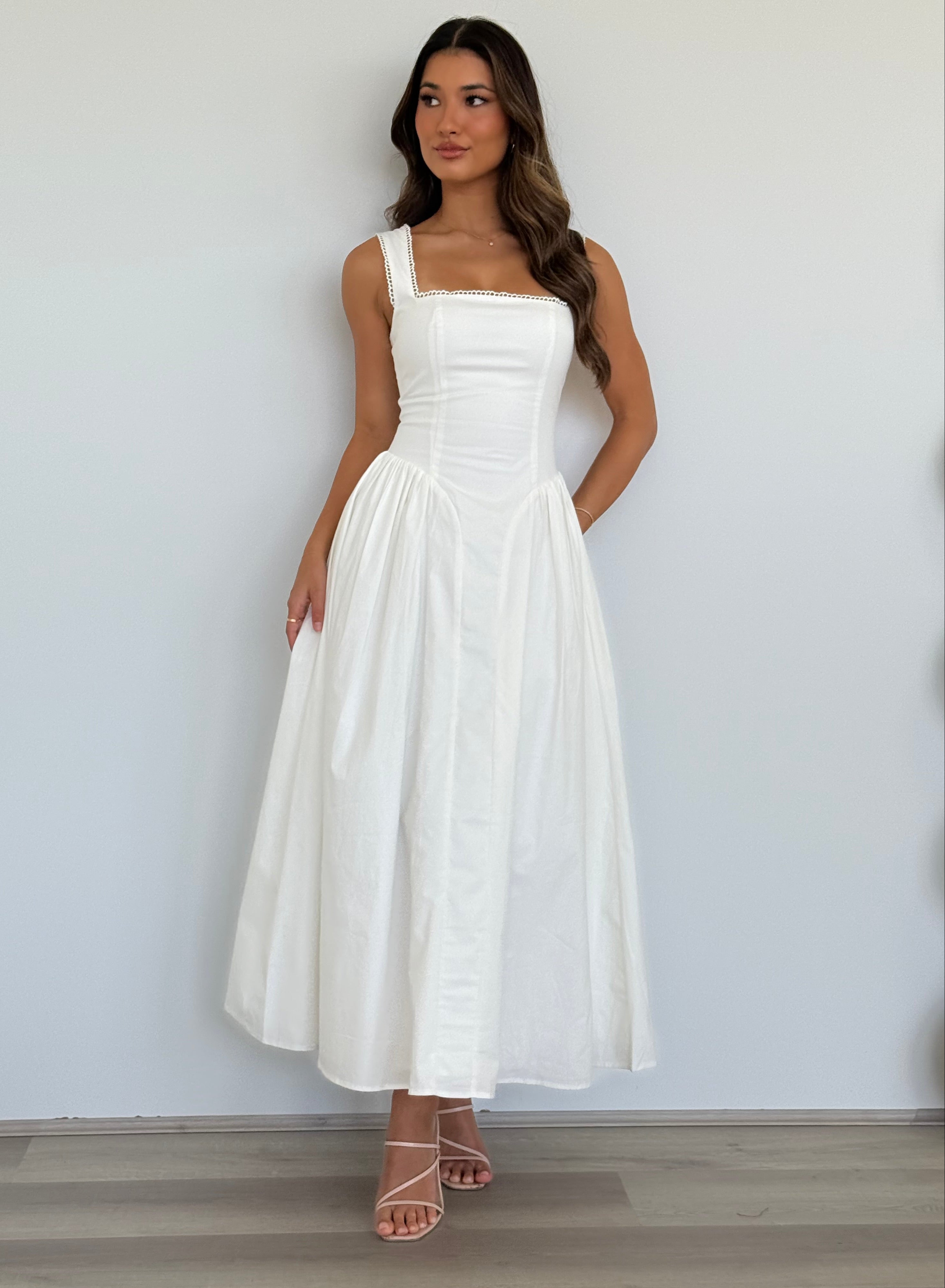 Lani Midi Dress in White