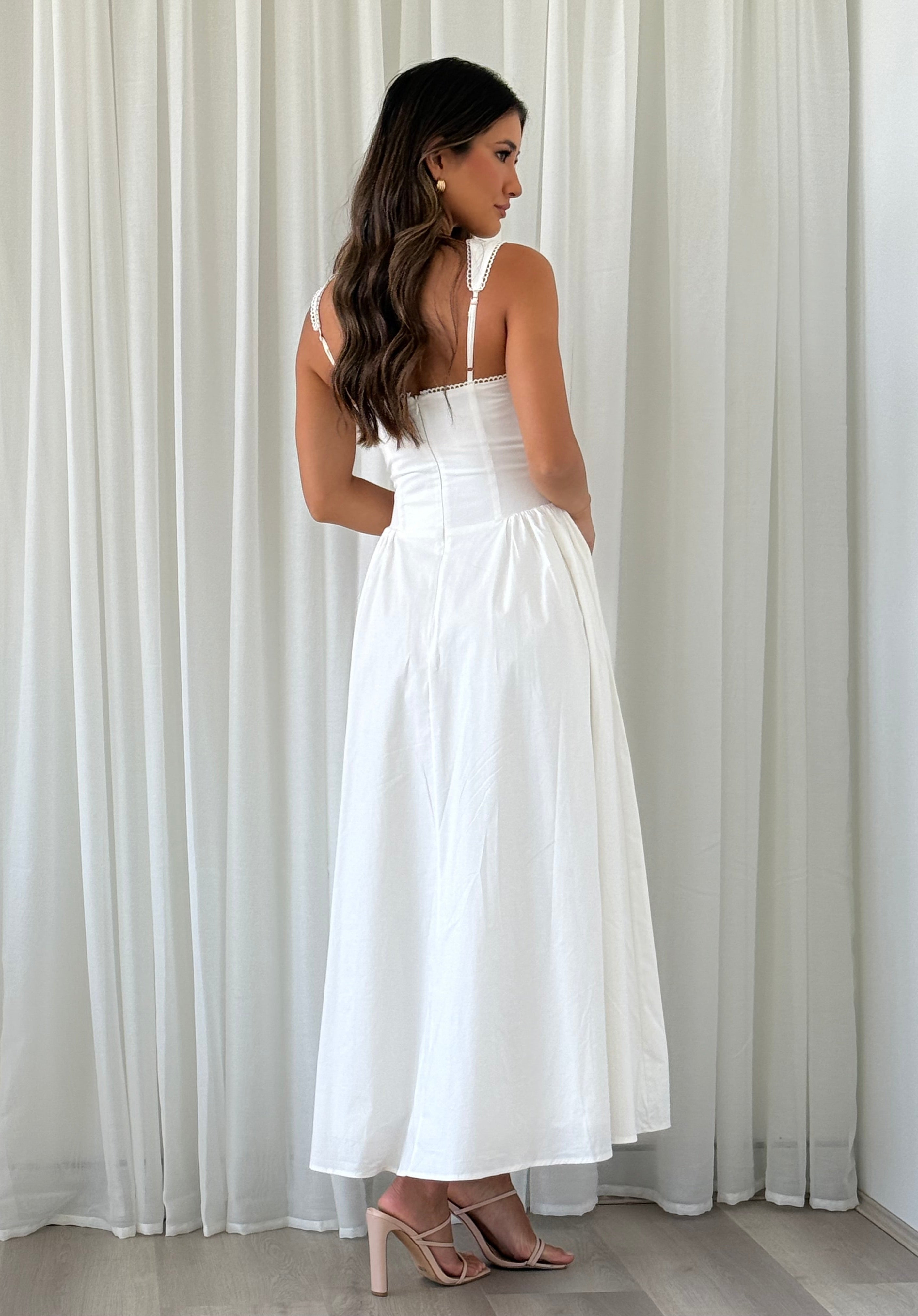 Lani Midi Dress in White