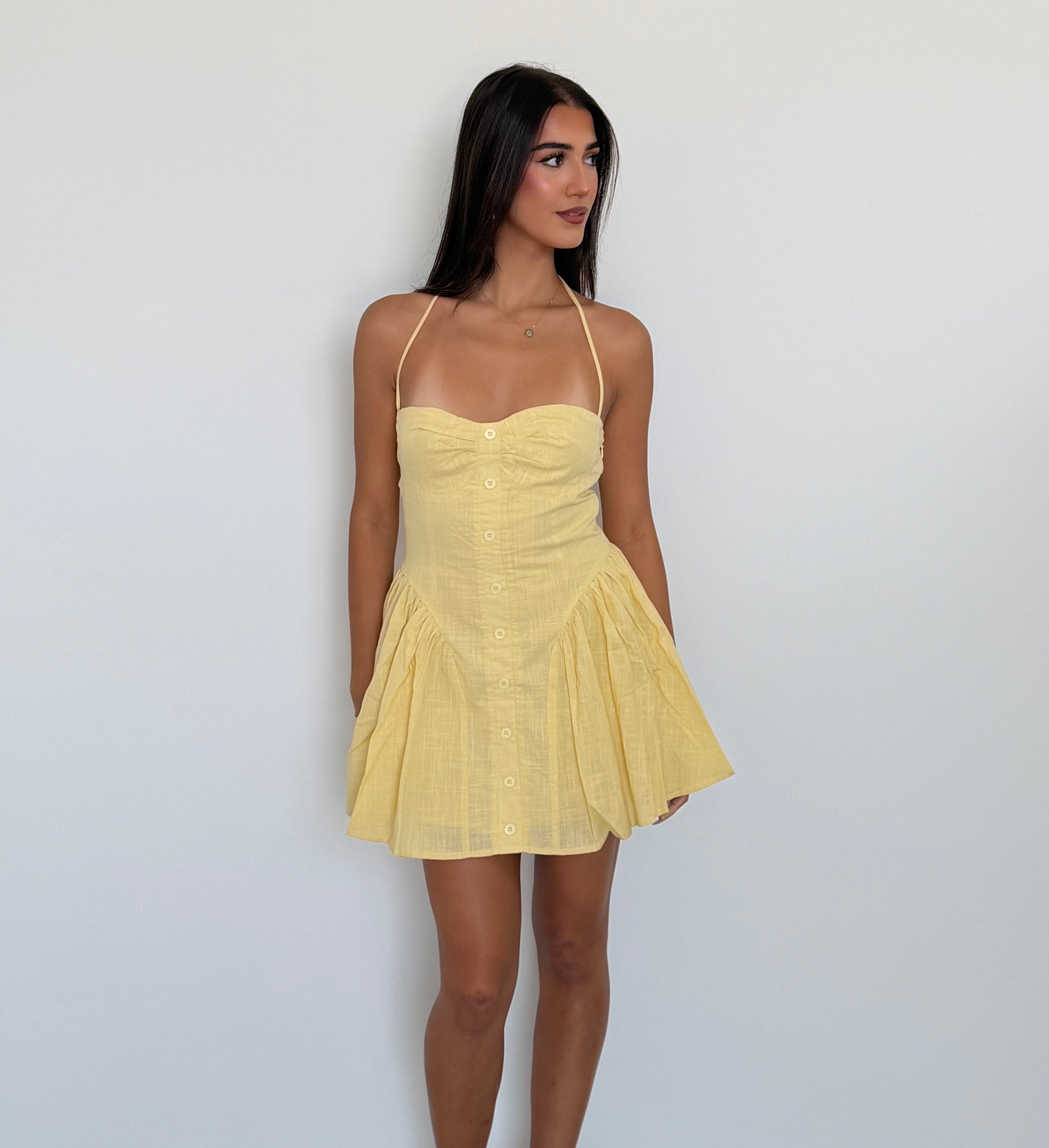  Limoni Mini Dress in Lemon