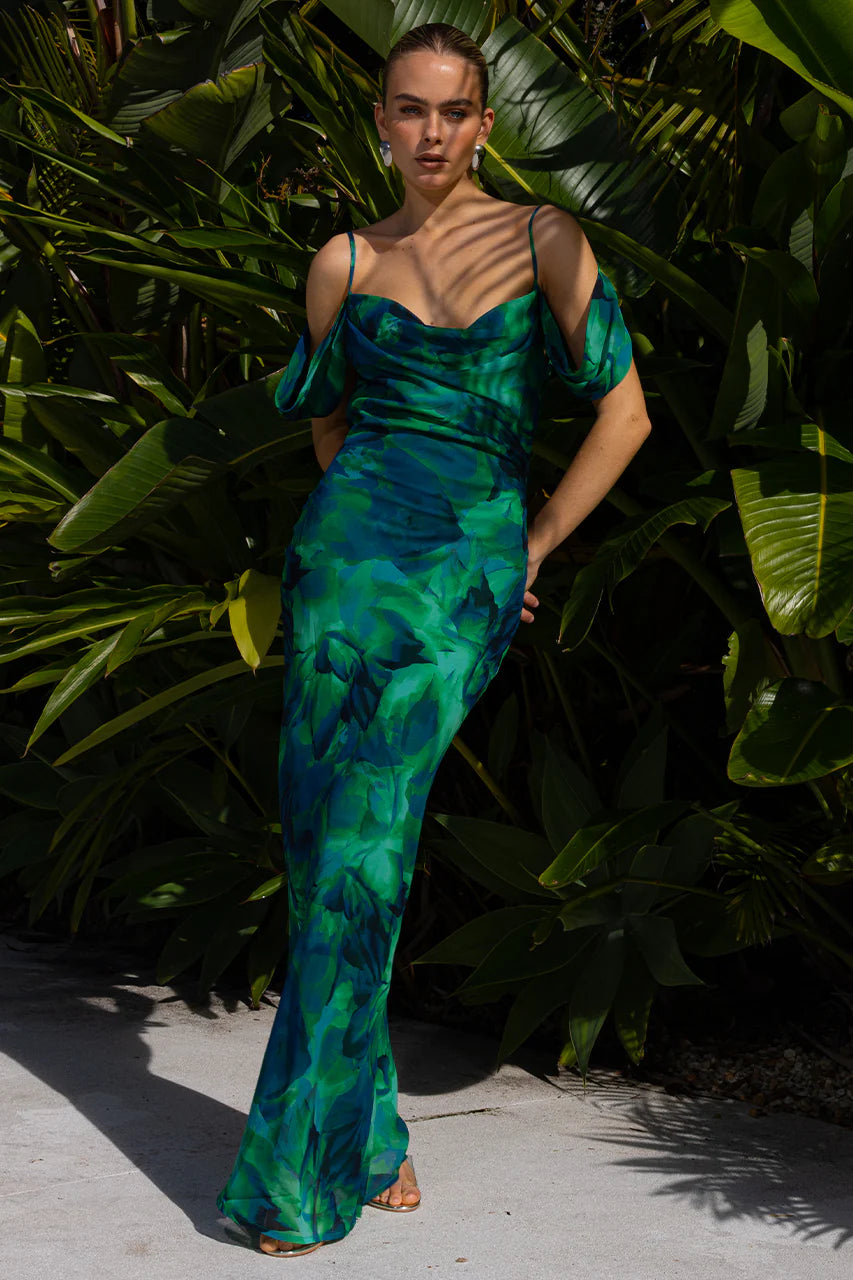 Litsa Maxi Dress in Calista Green