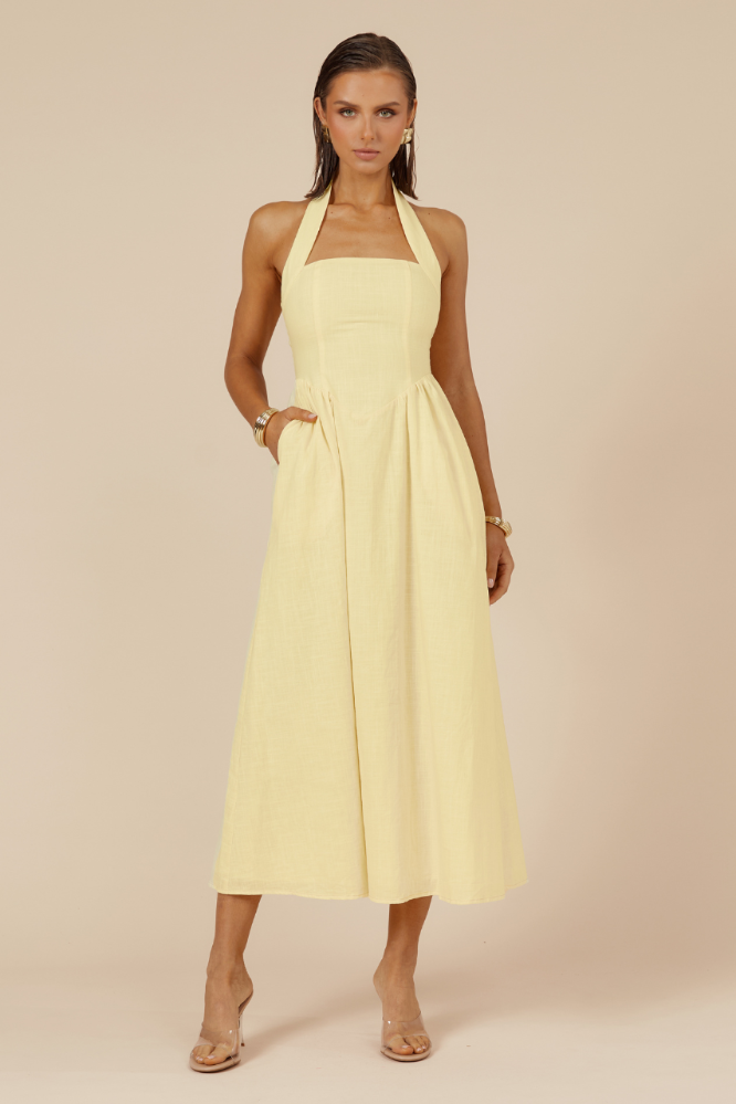  Locklea Midi Dress in Lemon