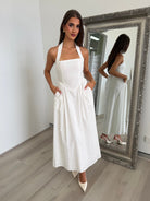 Locklea Midi Dress in White