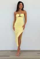 Luna Midi Dress in Lemon