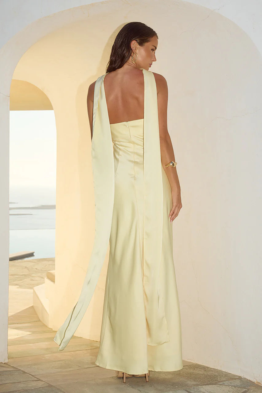Madeleine Strapless Maxi Dress in Buttermilk