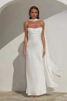 Madeleine Strapless Maxi Dress in Pearl
