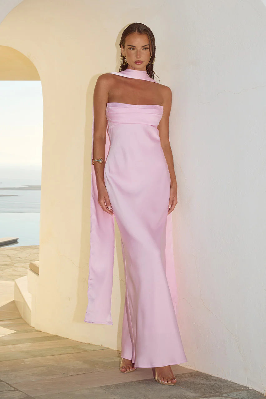 Madeleine Strapless Maxi Dress in Petal
