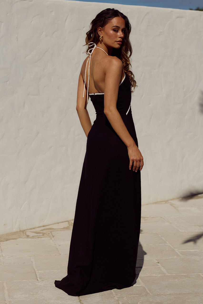 Maia Halter Maxi Dress in Black by Runaway The Label | Winsome Girl Fashion 