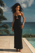 Maria Strapless Maxi Dress in Black
