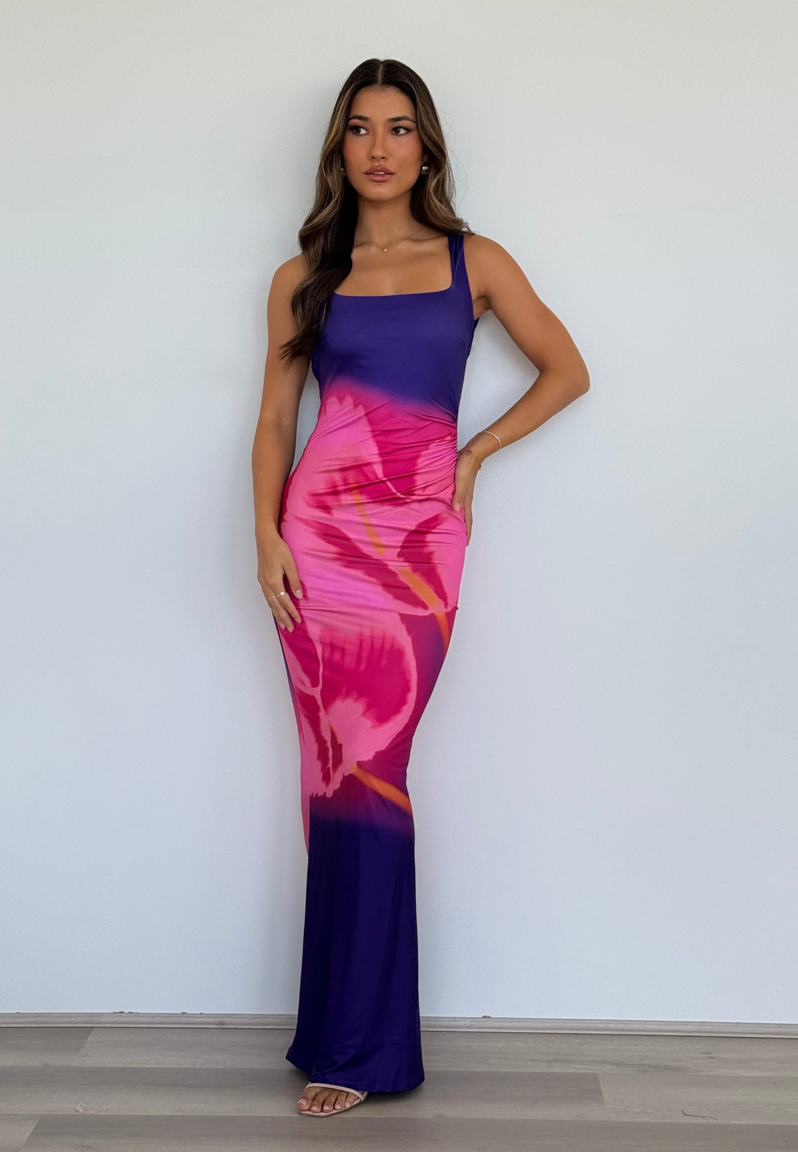 Makiko Maxi Dress in Casanova Print
