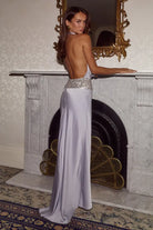 Runaway The Label Marcella Silver Maxi Dress Sequinned Trim Detailing │ Winsome Girl Fashion
