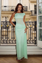 Naelle One Shoulder Maxi Dress in Key Lime