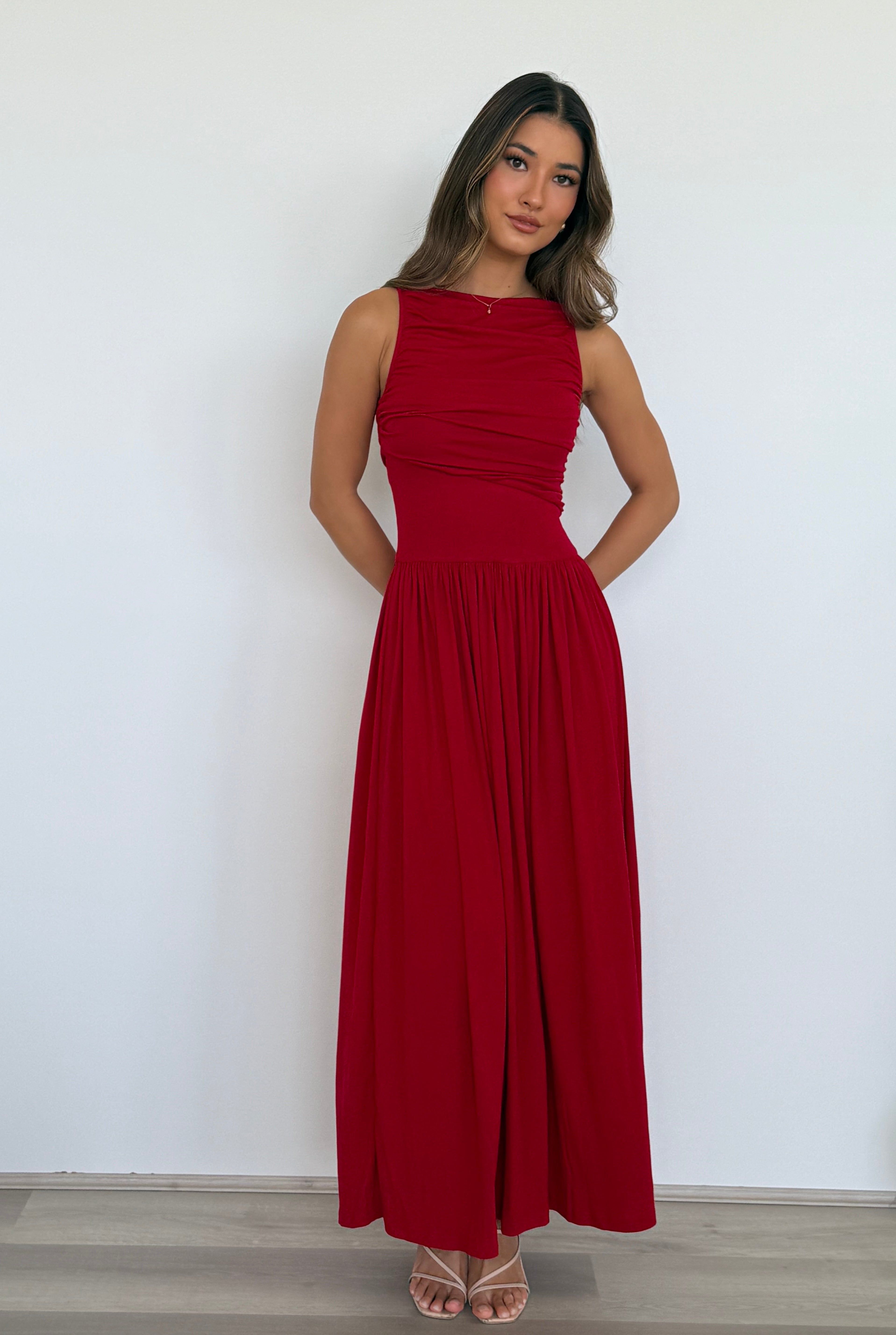 Nalla Maxi Dress in Cherry