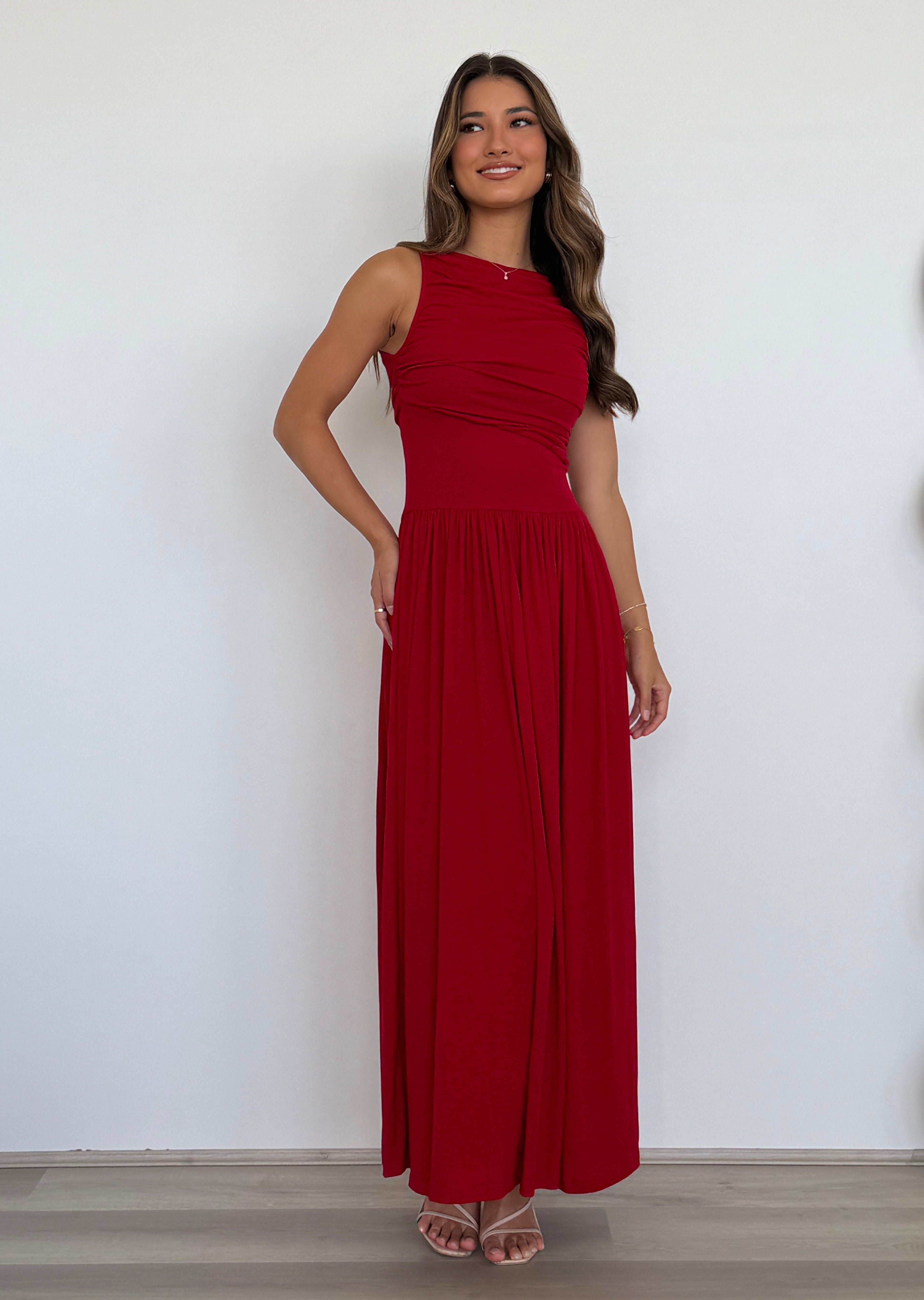 Nalla Maxi Dress in Cherry