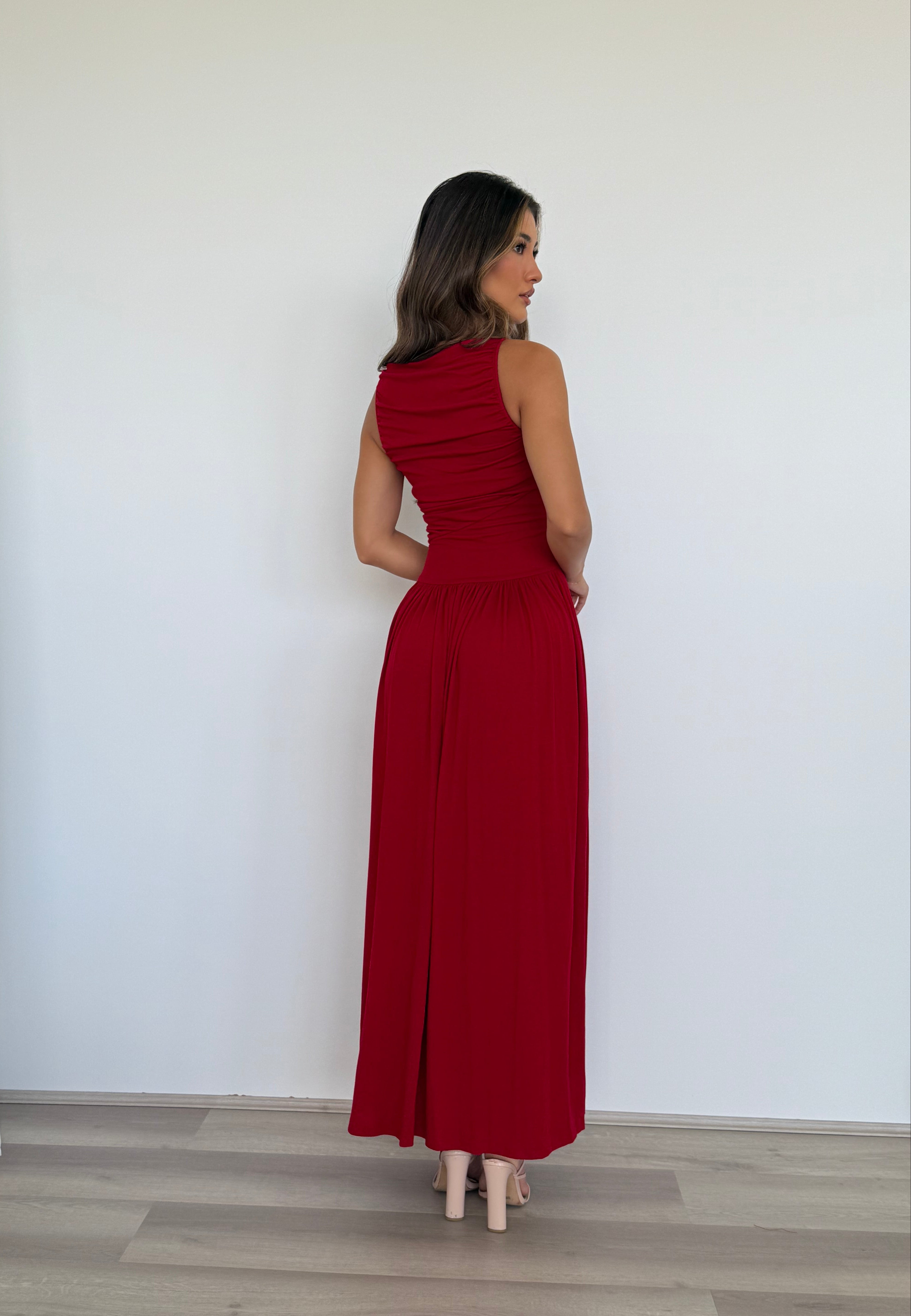 Nalla Maxi Dress in Cherry